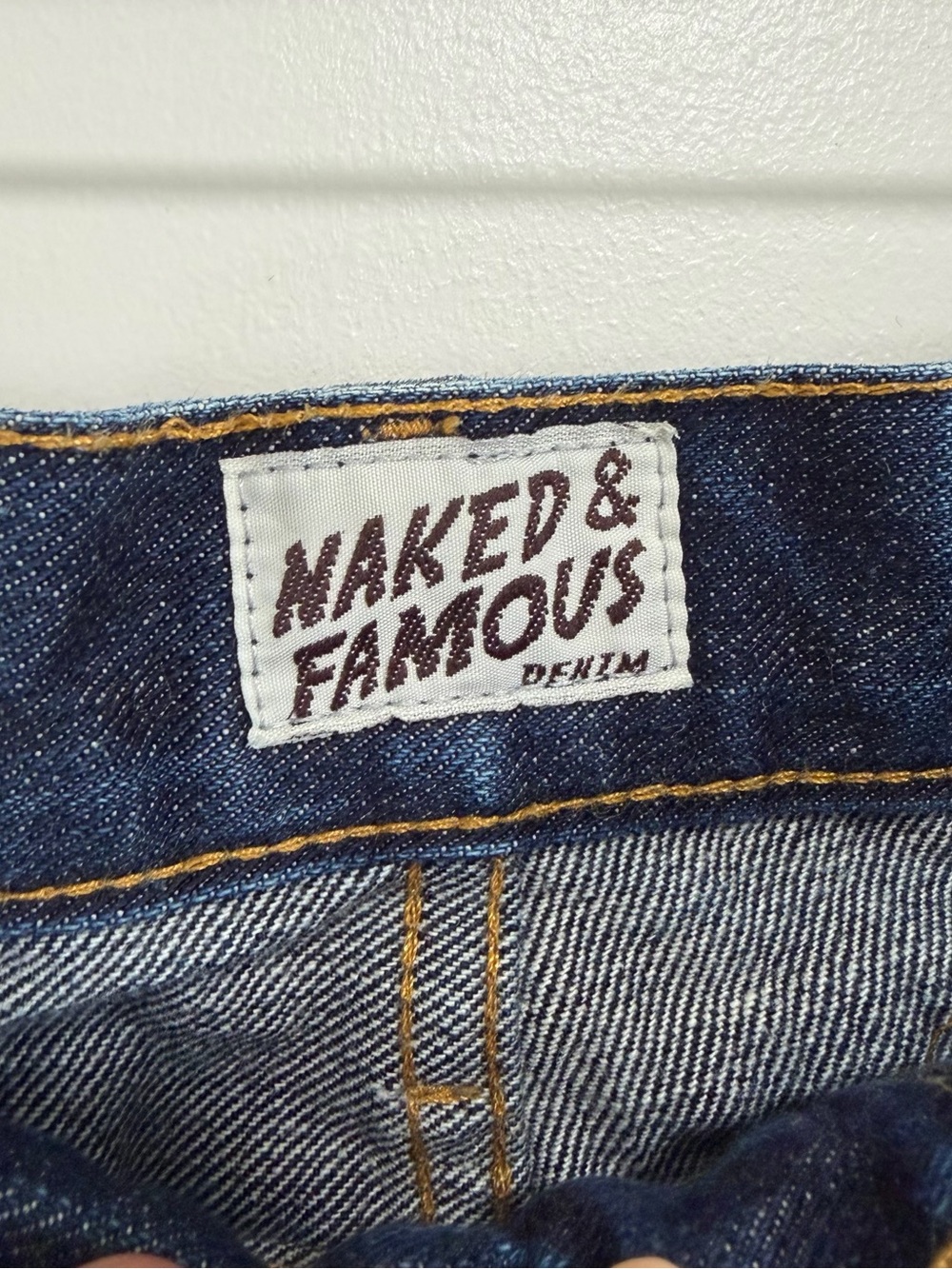 NAKED & FAMOUS Slim Guy Left Hand Twill Selvedge Denim Shorts Cut Off Jean 32 - Picture 6 of 10
